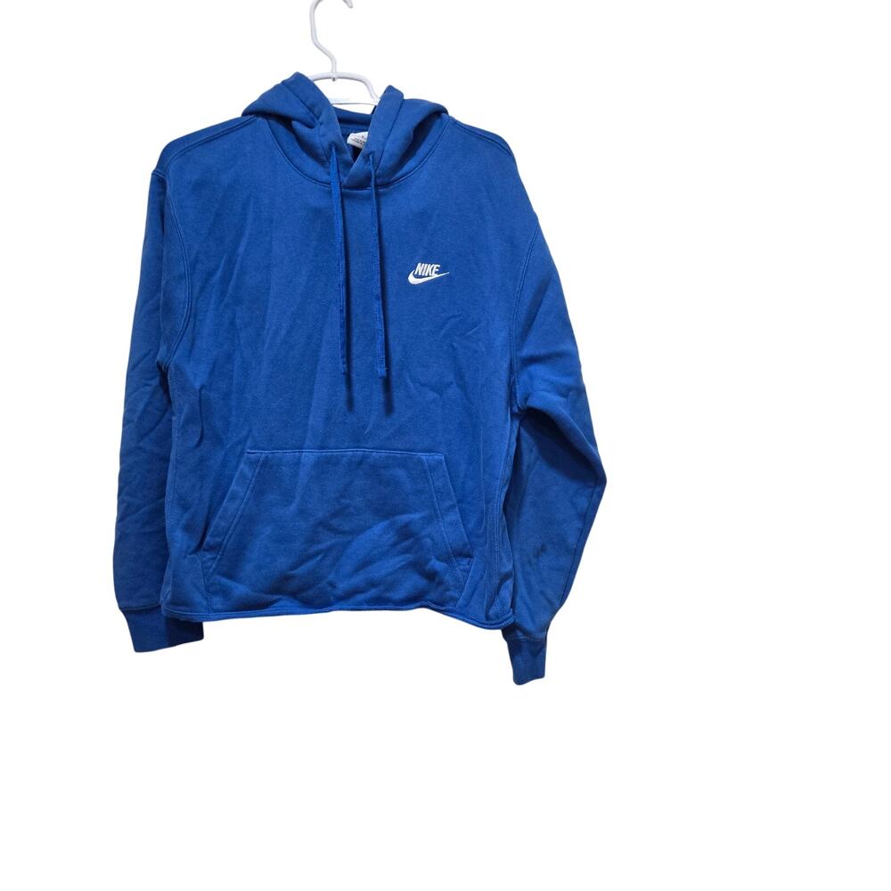 Nike Club Fleece Pullover Hoodie Blue Medium Swoosh